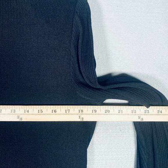 Vintage St John Jacket Womens 8 Black Full Zip Blazer Ribbed Sleeves Old Money - Picture 8 of 10